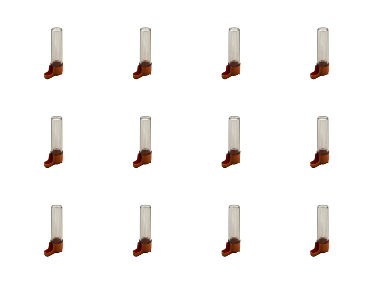 Kit c/ 12 Bebedouro Fumê Base Cobre 30ml - Malha fina