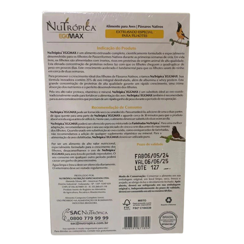 Nutrópica - Eggmax - 300g - Especial para Filhotes