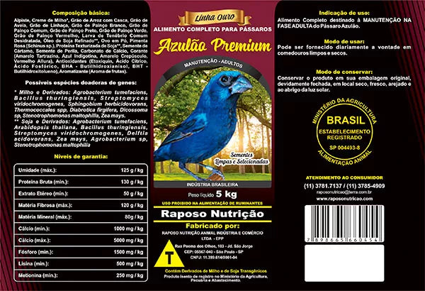 KIT - 3 MISTURA DE  AZULÃO PREMIUM - 500G cada