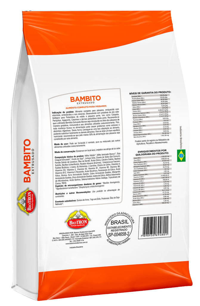 2 BIOTRON BAMBITO EXTRUSADO - 500G CADA