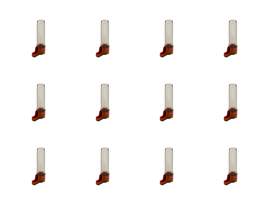 Kit c/ 12 Bebedouro Fumê Base Cobre 30ml - Malha fina