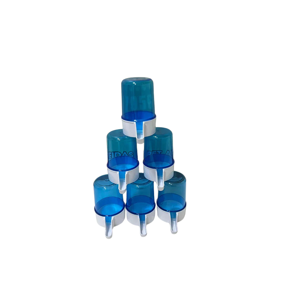 KIT c/ 6 - Bebedouro Azul 300ml em plástico - Malha fina ou malha larga