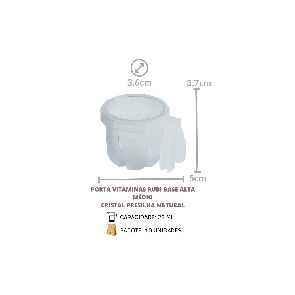 PORTA VITAMINA RUBI MÉDIO CRISTAL CÓD R2  PCT C/9