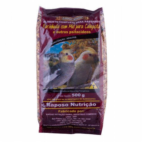 KIT - 3 FARINHADA COM MEL PARA CALOPSITA - 500G CADA
