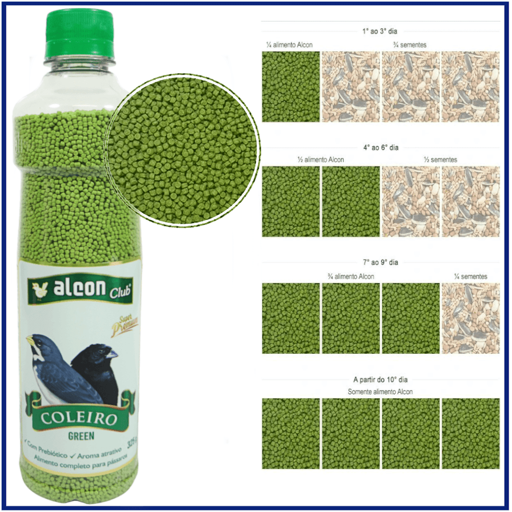 KIT - ALCON CLUB COLEIRO GREEN/VERDE - 6 UNIDADES DE 325G CADA