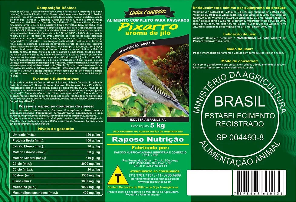 KIT - 3 MISTURA PIXARRO AROMA JILÓ - 500G CADA